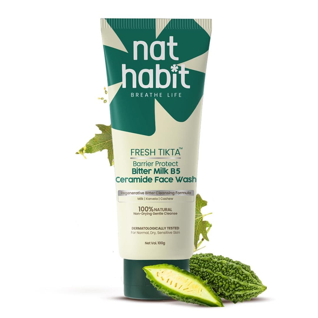 Nat Habit Bitter Milk Cream Face Wash For All Skin Types, Paraben & Sulfate Free Face Cleanser For Men & Women, 100g