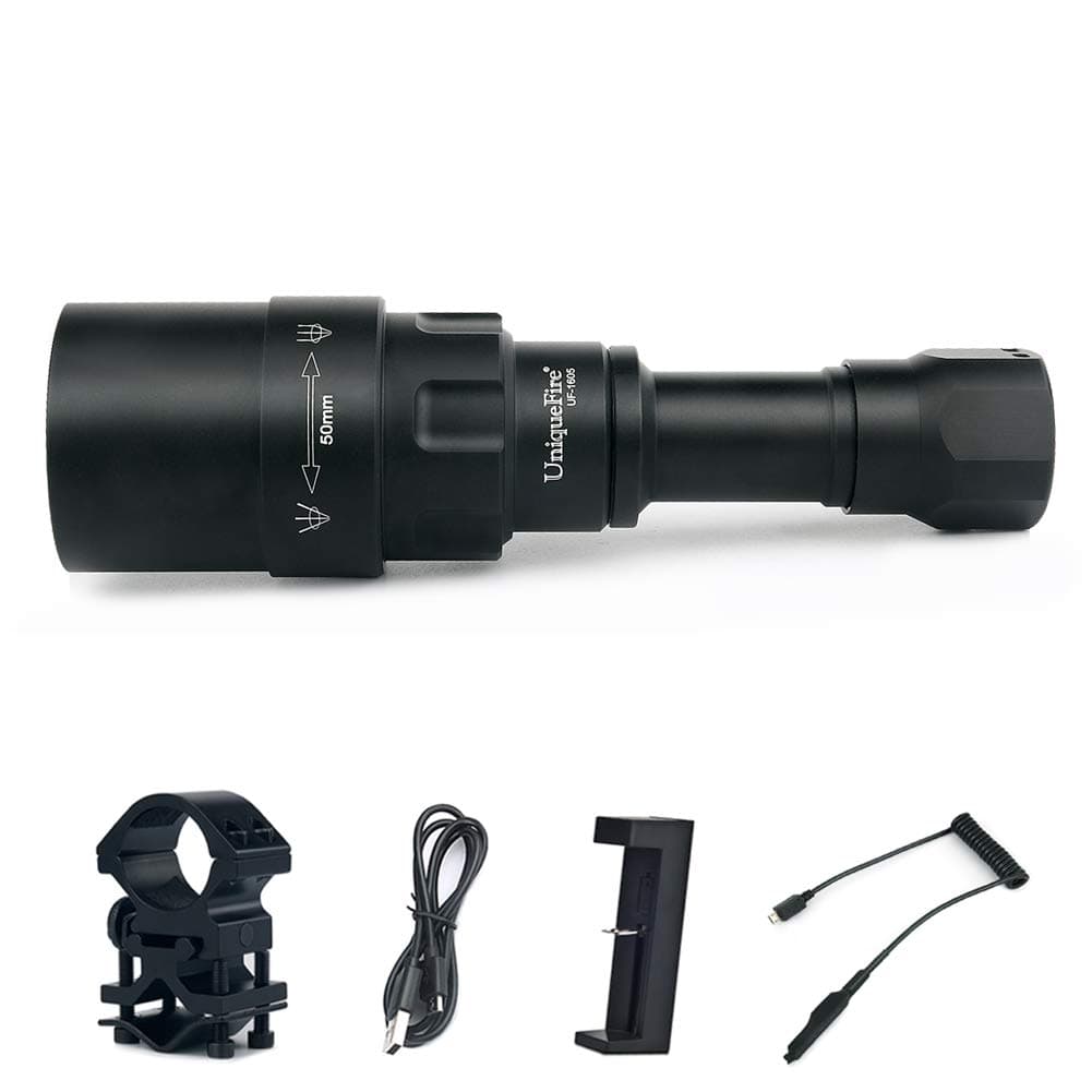 UniqueFire 850NM LED Infrared Torch Kit UF-1605 IR 50mm Lens Infrared Light Night Vision Flashlight Torch -Outdoor IR Flashlight -Infrared Light is Invisible to Human Eyes