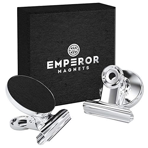 Extra Strong Fridge Magnets With Clips & Anti-Scratch Pads - Cute Kitchen Small Refrigerator Magnet Set - Cool Multipurpose Magnets For Office Whiteboard, Dry Erase Board & Magnetic Push Pins Boards