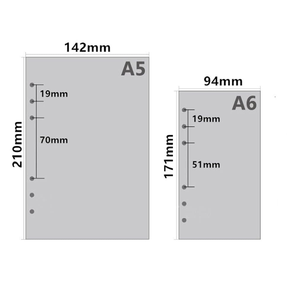 Harphia Spiral Notebook Refill,Daily Planner Refill,6 Hole,for Filofax, Personal Size 3.74 x 6.77'', Diary Design with Time Table and Summary, 45 Sheets per Pack, (A6,Daily)