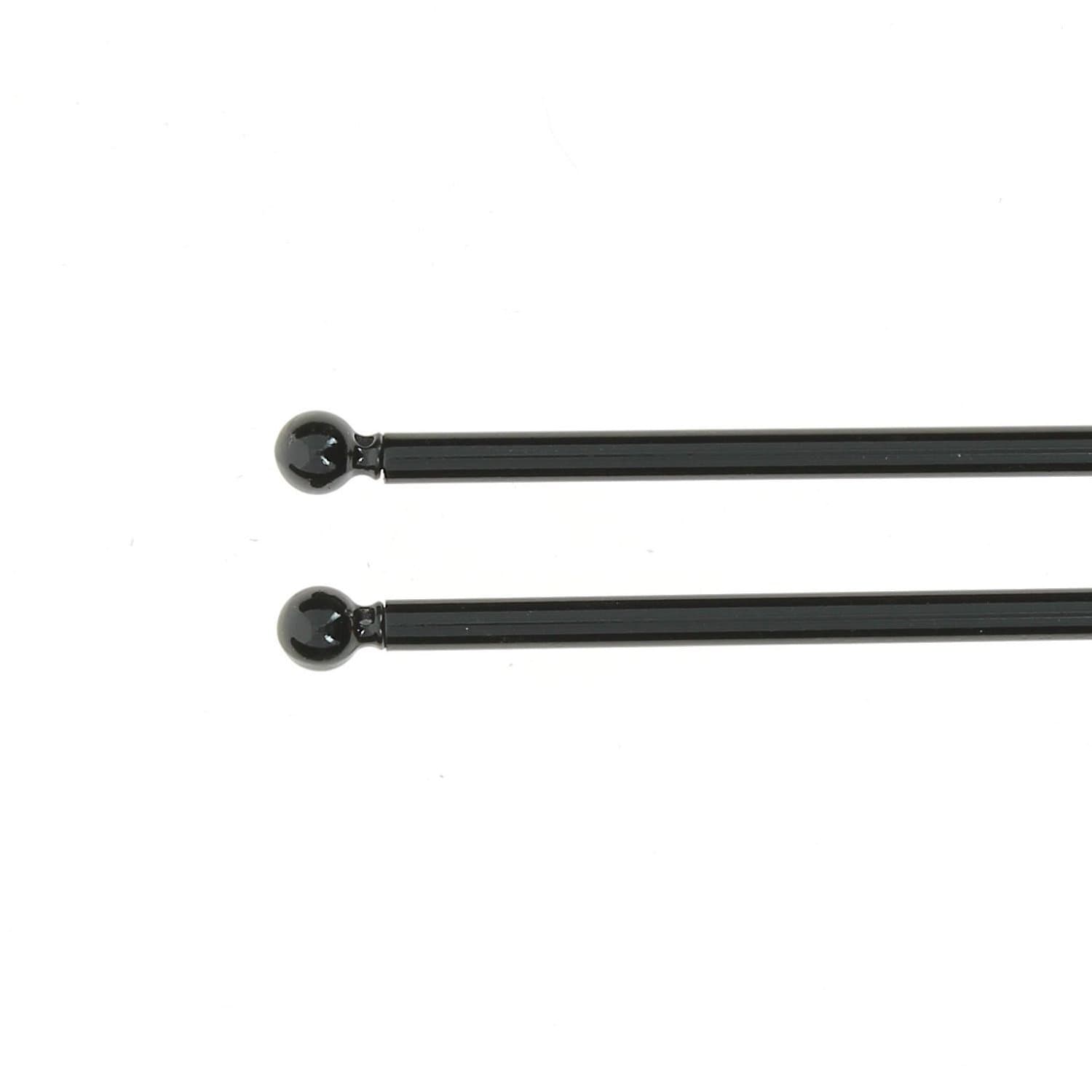 Set of 2 Extendable Black Net Curtain Rods, Wrought Iron, 60-80cm (23.6"-31.5"), Metal, 5104/6095