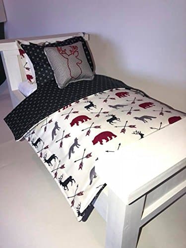 18" Doll Bedding Set, Woodlands Boy Doll Bedding Made to Fit American Girl Dolls