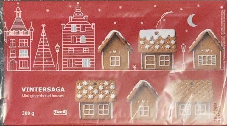 Ginger cookies 300g Shaped in 06 Gingerbread house IKEA Vintersaga Best before use 22/08/2024