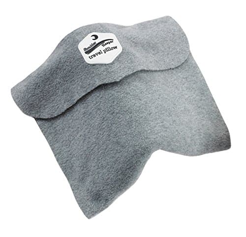 mieres Airplane, Firm Neck Support, Lightweight, Ergonomic Design Fleece Pillow Travel Kit with Sleep Mask and Luggage Tag, Teen Adult Gray002