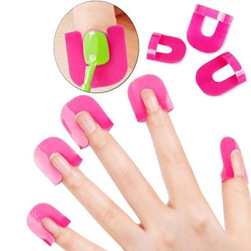 26 Pcs Curve Shape Spill-proof Finger Cover Sticker Nail Polish Varnish Holder