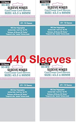 Sleeve Kings Card Game Card Sleeves 63.5 x 88 mm (4x110 Pack, 440 Sleeves)