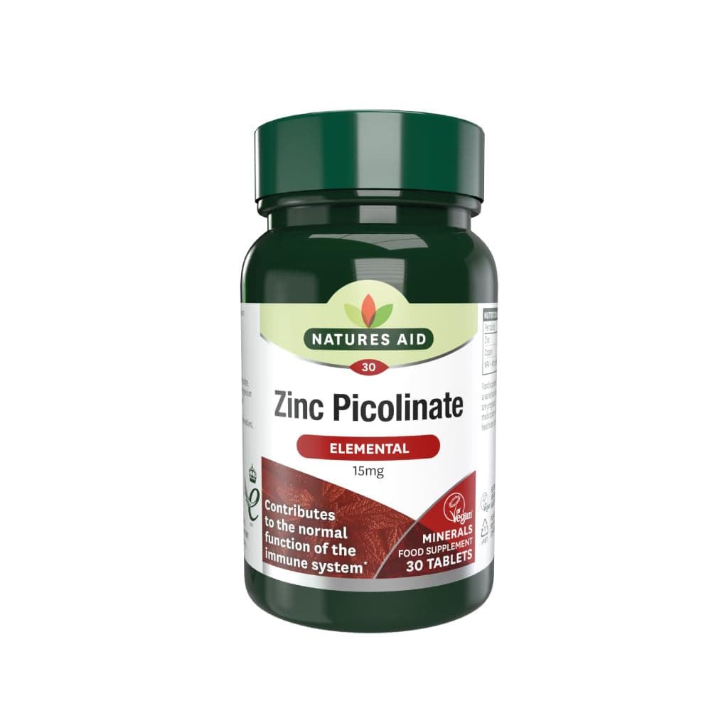 Natures Aid - Minerals - Zinc Picolinate 15 Milligrams 30 Tablets