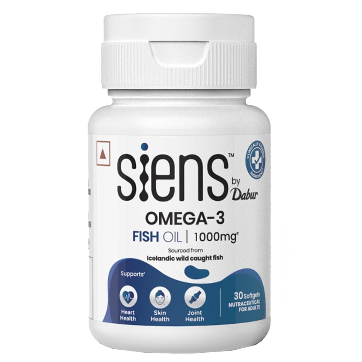 - Siens By Dabur Omega-3 Fish Oil Capsules 1000mg - 30 softgels| Supports Heart, Skin & Joint Health | With EPA & DHA | Sustainably Sourced from wild-caught Icelandic Fish | Capsule for Men & Women