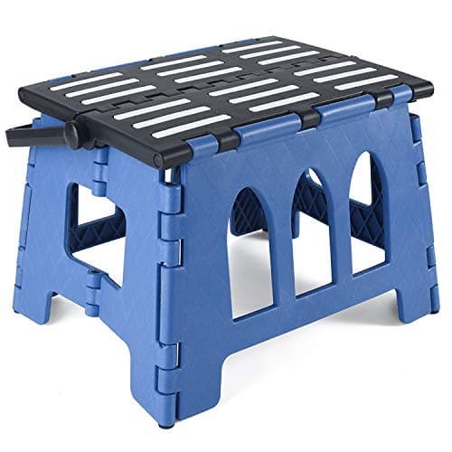 Acko Folding Step Stool for Kids,Portable Collapsible Plastic Step Stool,9 inch Foldable Step Stool for Kids,Non Slip Folding Stools for Kitchen Bathroom Bedroom (Blue and Black)