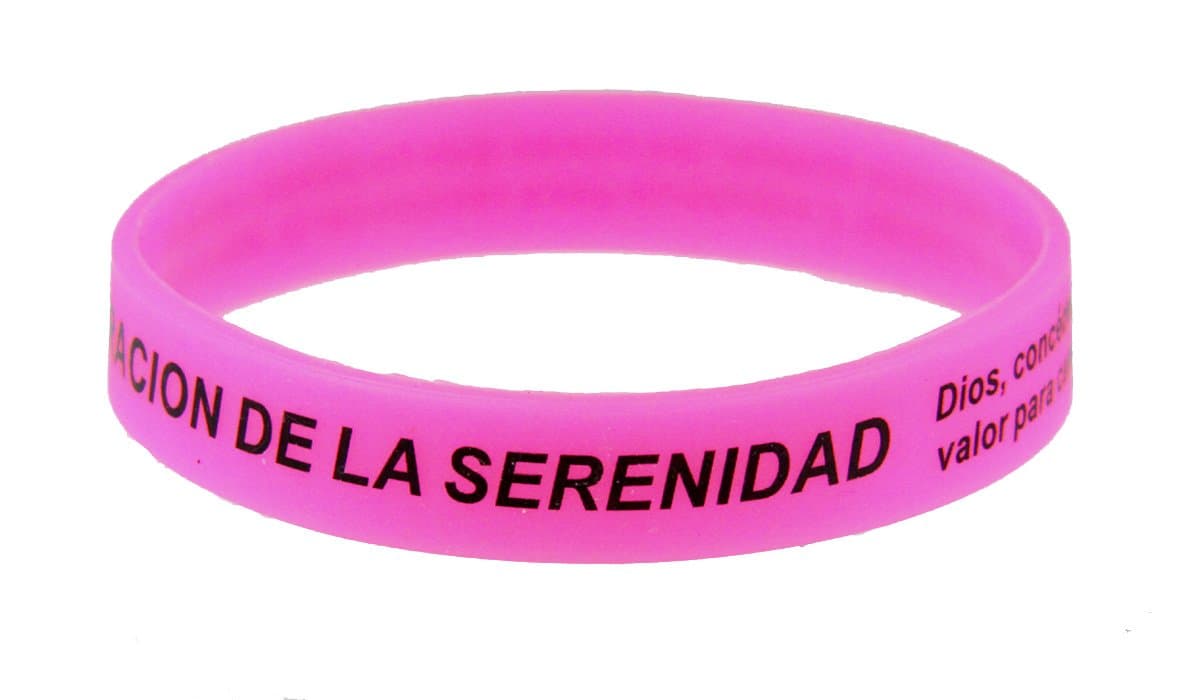 8120003 Set of 3 ORACION DE LA SERENIDAD Serenity Prayer Silicone Bracelet Spanish