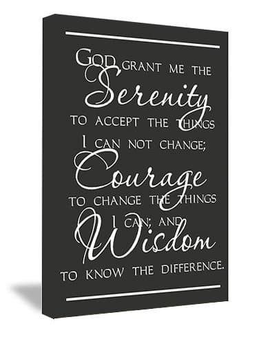 FRAMED CANVAS PRINT #2 God grant me the serenity to accept the things I can not change; courage to change the things I can; and wisdom to know the difference religious (22"x16")