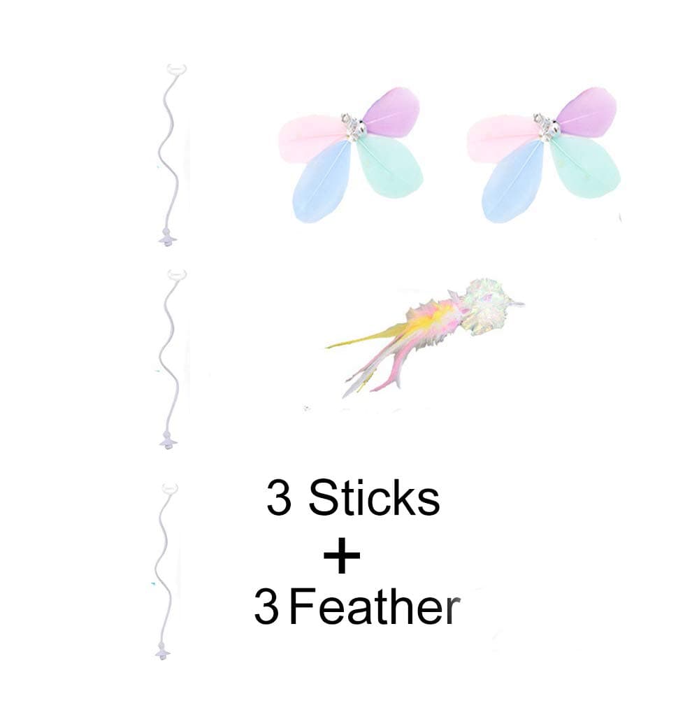 YVE LIFE Cat Toys for Indoor Cats Interactive,Rechargeable Automatic Cat Chasing Toy /Moving Butterfly/Feather Kitten Toys (Attachment)