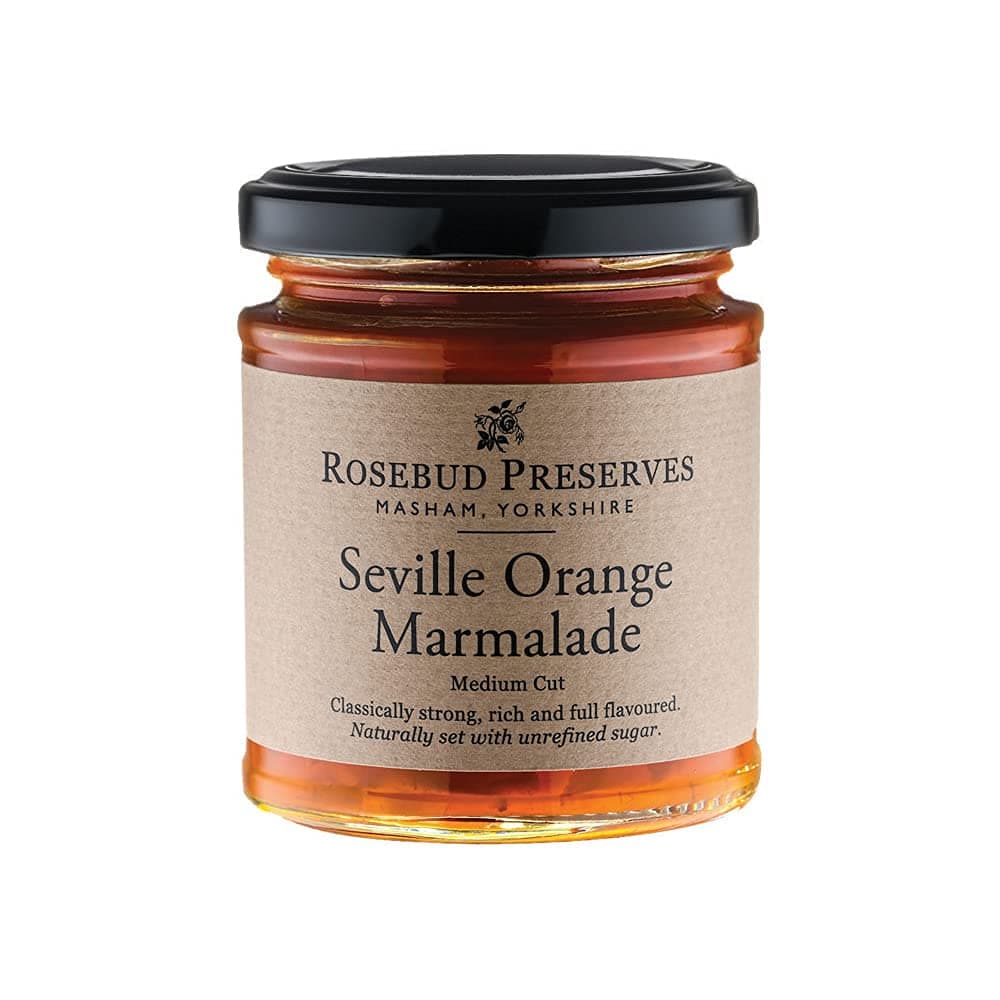 Rosebud Preserves Seville Orange Medium Cut Marmalade - Classically Strong Rich Full Citrus Flavour Made with Seville Oranges Coarse Cut Fruit Gluten-Free Vegetarian & Vegan - 227g Jar