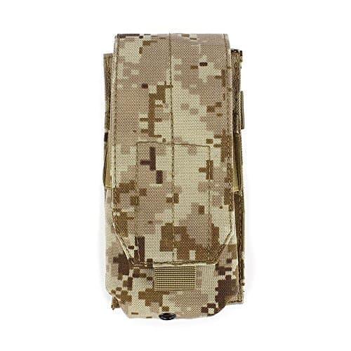 Outry M4 M16 AR-15 Type Magazine Pouch Mag Holder - Triple/Double/Single Airsoft MOLLE Mag Pouch - Velcro Closed Flap Version - Single - Digital Desert