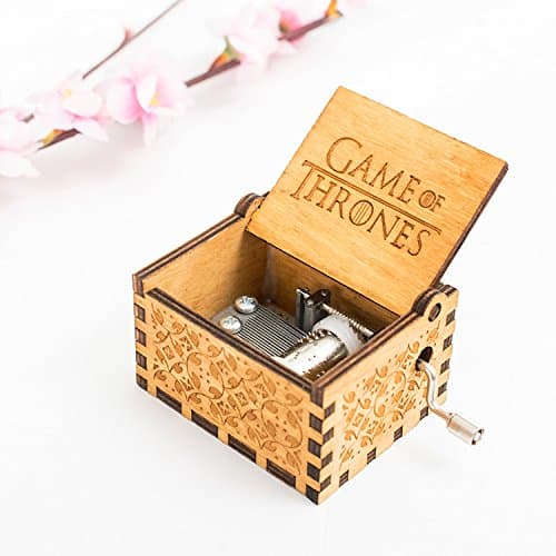 UUsave Hedwig Music Box Theme Potter Game of Thrones Hand Engraved Antique Carved Wooden Music Box Hand cranked Music Theme Gift (Game of Thrones Theme)