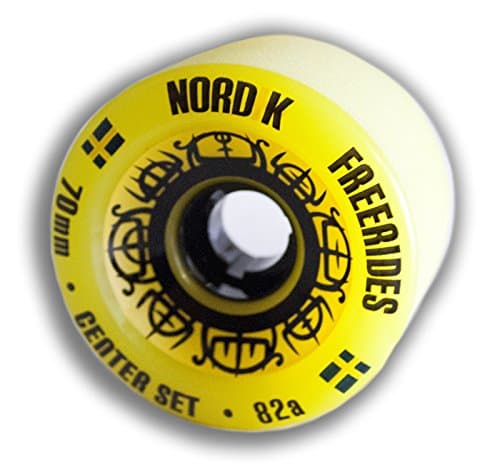 NordiK Freeride Center Set 70mm 82a Yellow Longboard Wheels - Set of 4