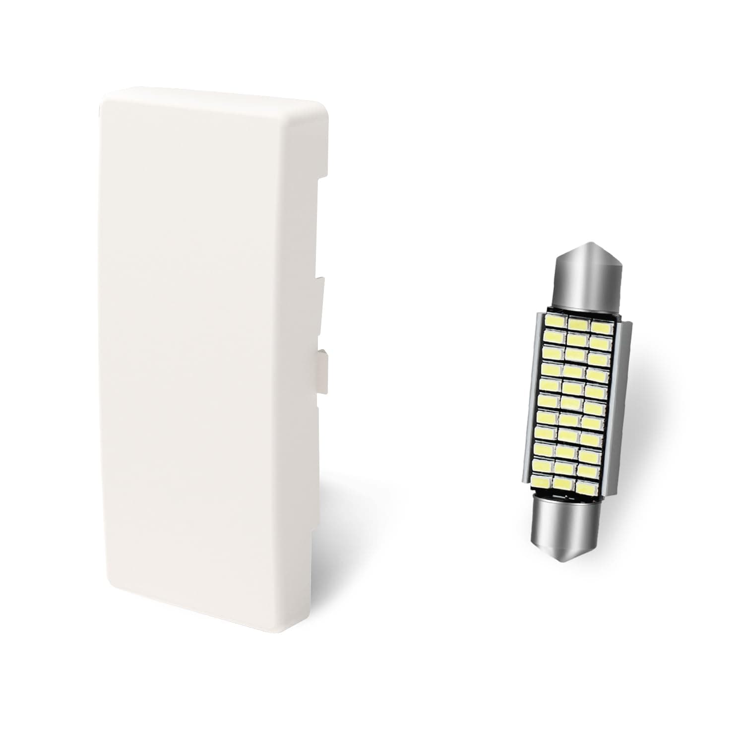 Dome Light Lens Cover Interior Roof Map Housing with LED White Blubs Compatible with Chevy S10 GMC Sonoma 1991-2003 (for Standard/Extended Cab)