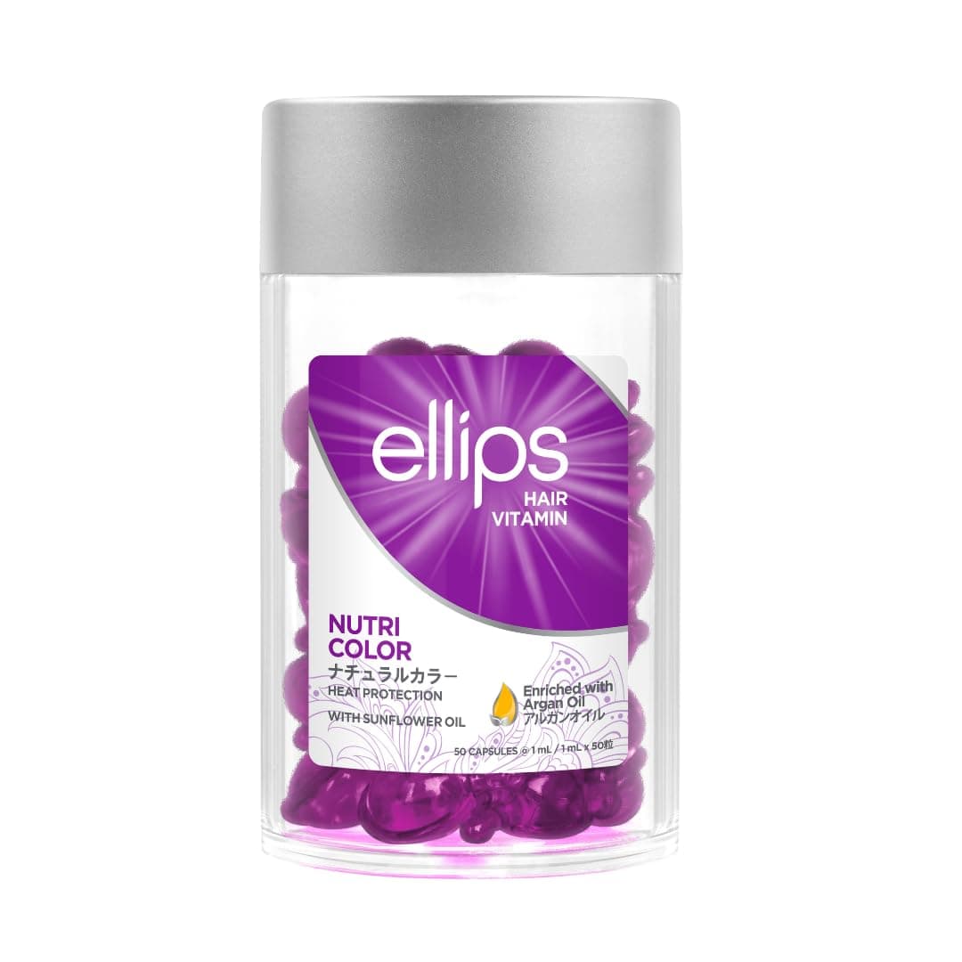 Ellips Hair Oil Nutri Color, 50 Capsules - Hair Heat Protectant Oil for Color-Treated Hair - Adds Shine and Smooth Split Ends