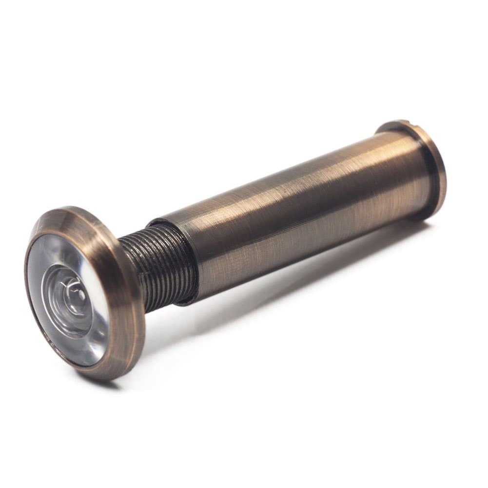 XORY 220-Degree Door Viewer for 2-1/3” to 3-6/7” Thick Doors, 5/8 inches Peephole, Red Antique Copper, Certified Door Scope, ZP-206AC