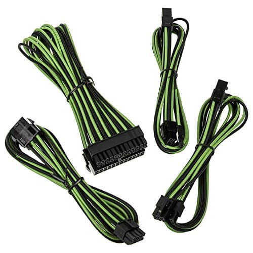 BitFenix Alchemy 2.0 Extension Cable KIT Black& Green Sleeve/Black Connector (BFX-ALC-EXTKG-RP)