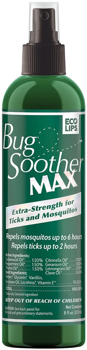 Bug Soother MAX Natural Mosquito & Tick Repellent Spray & Deterrent – Non-Toxic, DEET-Free, Kid Safe, Essential Oil Based, Outdoor Protection for Camping, Hiking & Backyard (8 Spray oz)
