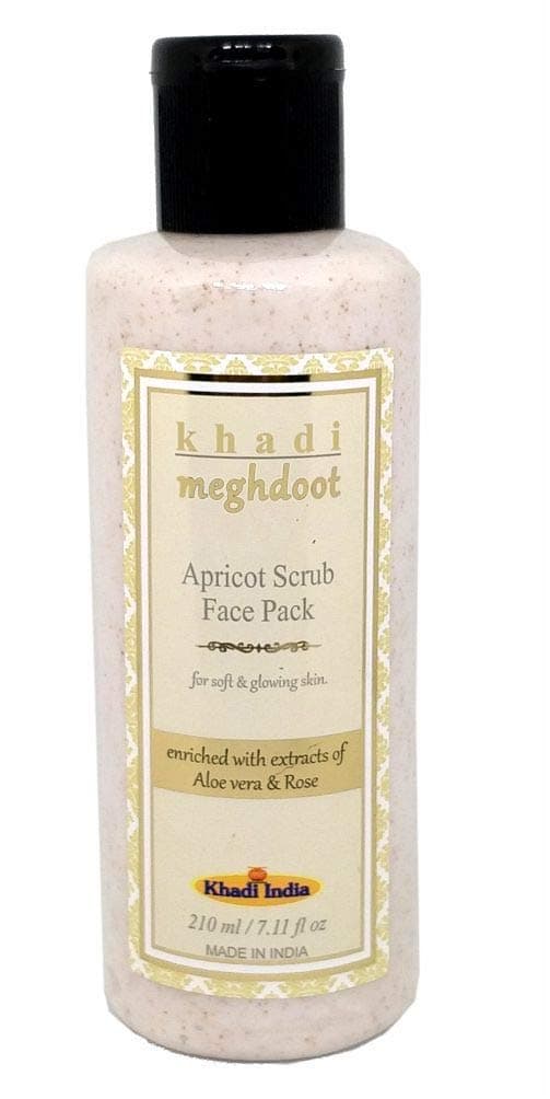Khadi Meghdoot Blemish & Blackhead Control Apricot Face Scrub With Extract Of Aloevera And Rose For Dead Skin Removal And Glowing Skin 210 ml (Pack of 1)