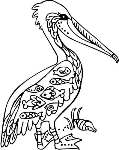 Sarasota Stamps SSL-3556 Mounted Rubber Stamp Deco Pelican