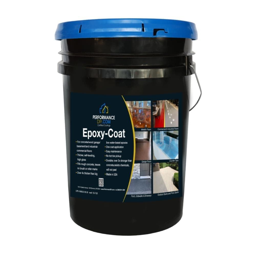Epoxy Floor Kit – Good Full Kit – White Base with Blue Gray Blend Flake – Covers 500 sq. ft. at 9.7 mils Thickness – Ideal for Garage, Basement, Concrete Floors, and More