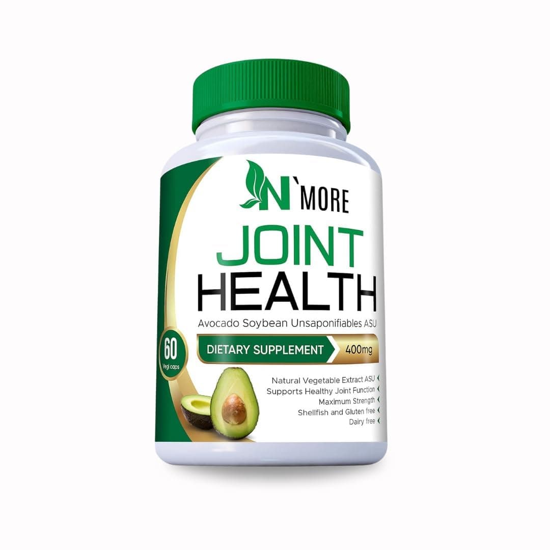N'More Avocado Soybean Unsaponifiables Joint Health Supplement 400 mg, Non-GMO, Dairy, Gluten & Shellfish Free, 60 Day Supply, One Capsule Per Day