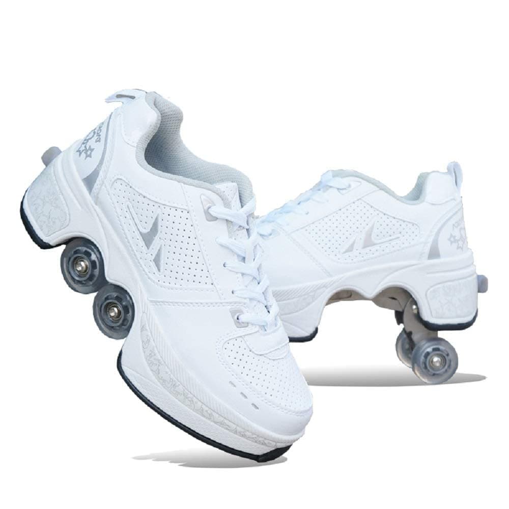 Deformation Parkour Shoes Four Rounds of Running Shoes Roller Skates