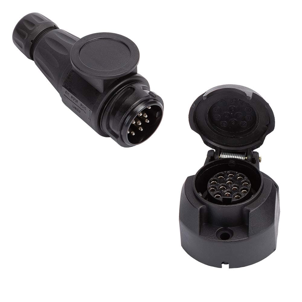 ETUKER 13 Pin Trailer Plug & 13 Pin Trailer Socket - 12V Waterproof Trailer Plug Socket Adapter 13 Pin Trailer Connector, for/Caravan/Trailer/Truck/RV/Boat/Trailer Accessories