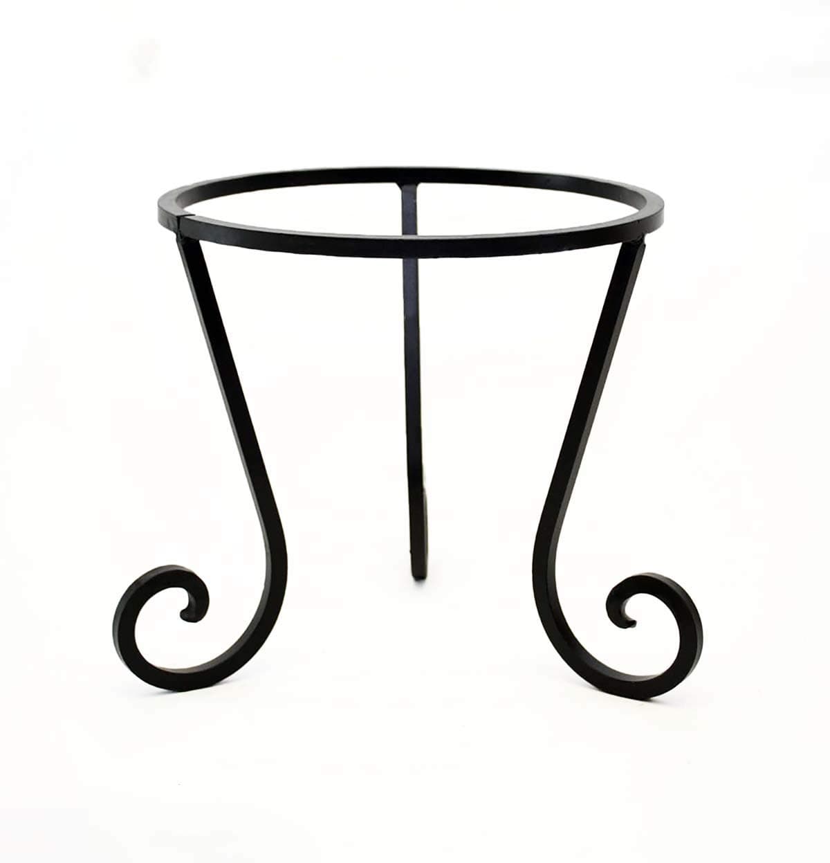 Wrought Iron Pot Stand-12 Inches Tall x 12 Inches Inside Diameter of the Ring. Half Inch Thick Square Iron. Painted Bronze