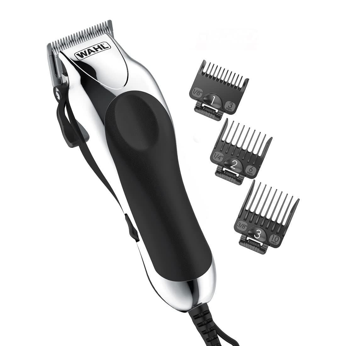Wahl USA Chrome Pro Corded Clipper Complete Haircutting Kit for Men – Powerful Total Hair Clipping, Beard Trimming, & Grooming - Model 3024635