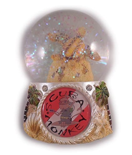 Sea Creations Sea Turtle Scuba Monkey Signature Snow Globe 65mm