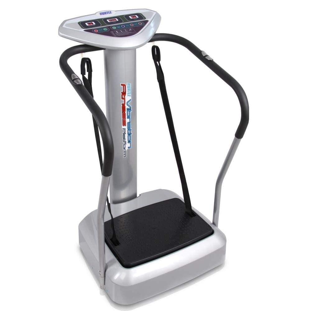 Hurtle Vibration Platform Upgraded Full Body Fitness Machine Exercise - Crazy Fit Massager w/Adjustable Speed Level 2 Resistance Bands 3 LED Screen and BMI Sensor Monitor - HURVBTR85