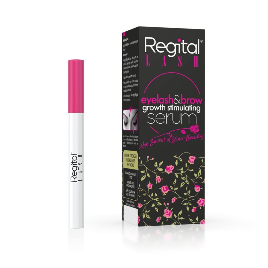 Regital LASH Eyelash & Brow Growth Stimulating Serum - Clinically Proven Formula - Only Natural Ingredients - Dermatologically Tested - 3 mL