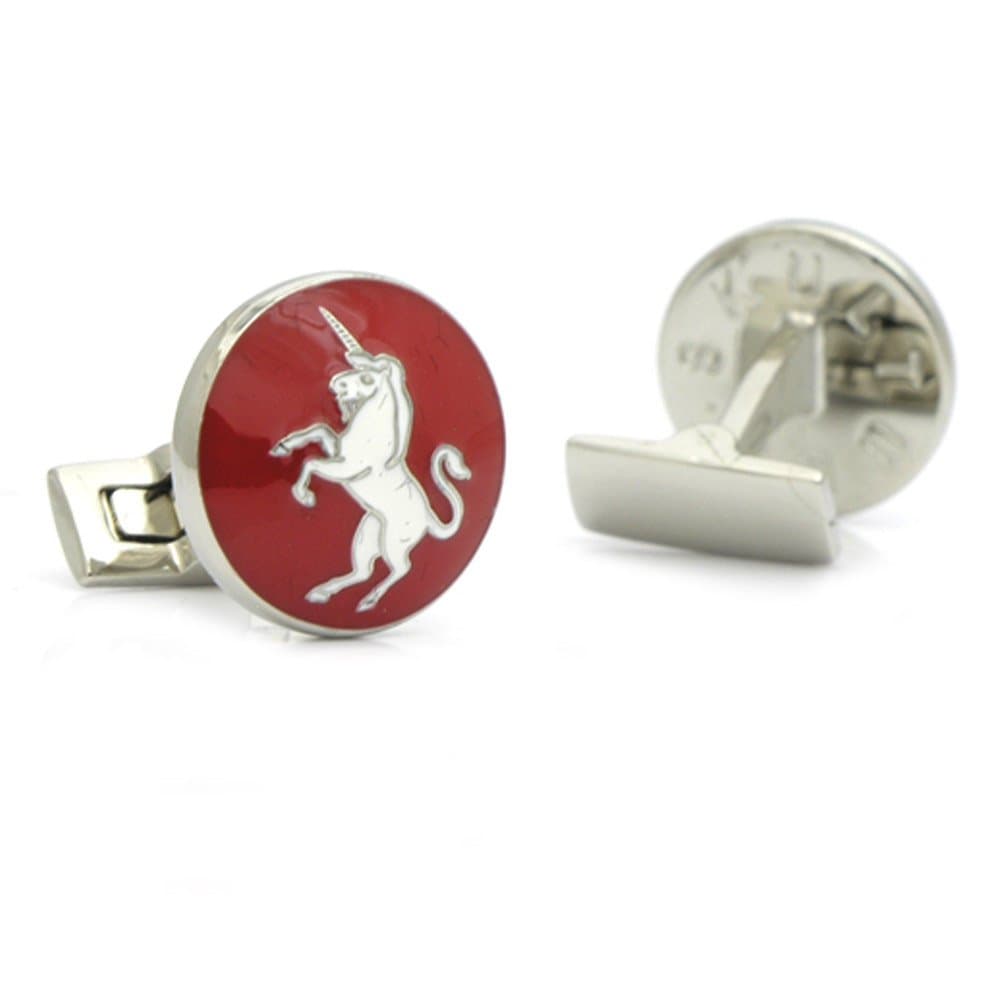 Bruk Red White Unicorn Cufflinks