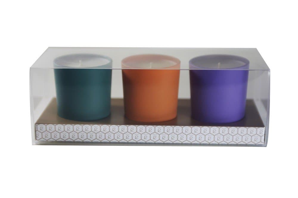 Candle Trio Pigment Cotton 17 X 17 X 11 cm, Ambre Précieux + Elixir De Thé Vert + Fleurs D'Oranger, 17x17x11 cm