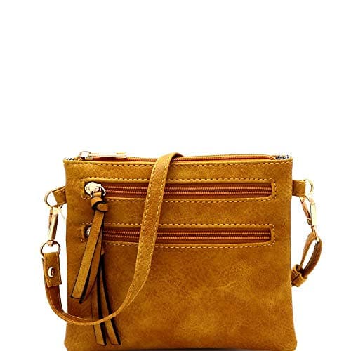 Multi Pocket Versatile Cellphone Small Soft Vegan Leather Casual Crossbody Bag
