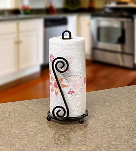 ELEGANT HOME DECOR Napkin ROLL Holder Kitchen Paper Towel Holder, One-Handed Tear Paper Towel Container Bathroom Toilet Tissue Paper Roll Storage Holder Stand (Curvacious Style 2)
