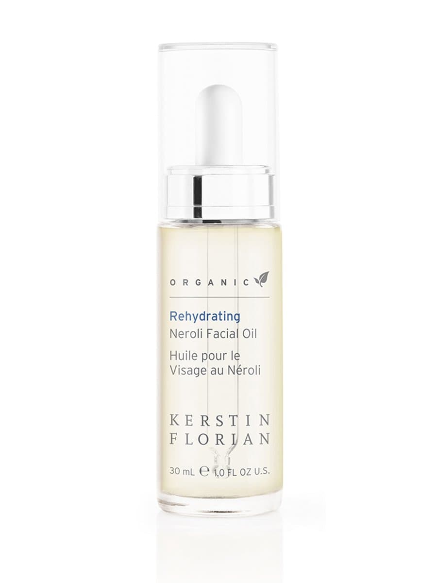 Kerstin Florian Organic Rehydrating Neroli Facial Oil, Anti-Aging Moisturizer with Jojoba and Argan Oils, Facial Serum for All Skin Types (1 fl oz)