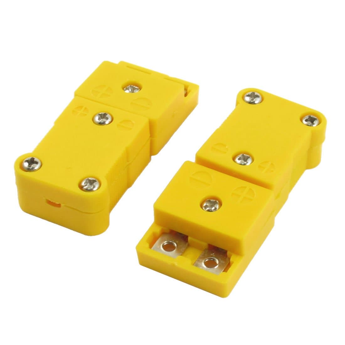 uxcell® 2 Pcs Yellow SMPW-K-M/F K Type Thermocouple Wire Connector