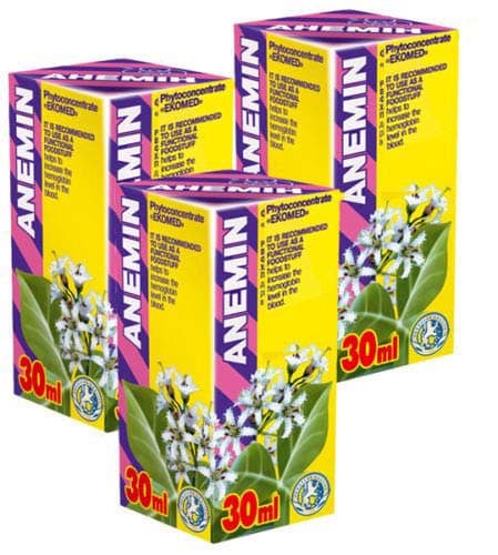 Anemin PhytoConcentrate (Pack of 3) 21 Day Course - Natural Plant Extracts - Hemoglobin - Iron Deficiency - Vitamin B12 Folic Acid Deficiency - Anemia