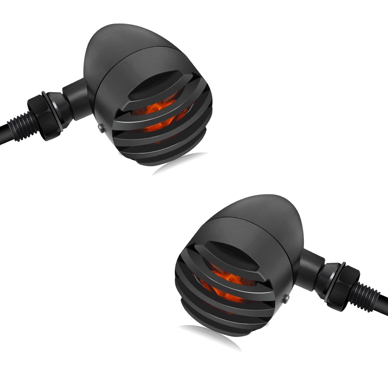 Motorcycle Blinkers, Waterproof Aluminum Bullet LED Turn Signals, Rear Red Indicator Light Compatible with Harley Dyna, Honda, Yahama, Bobber,Suzuki and Kawasaki 12V Motorbikes