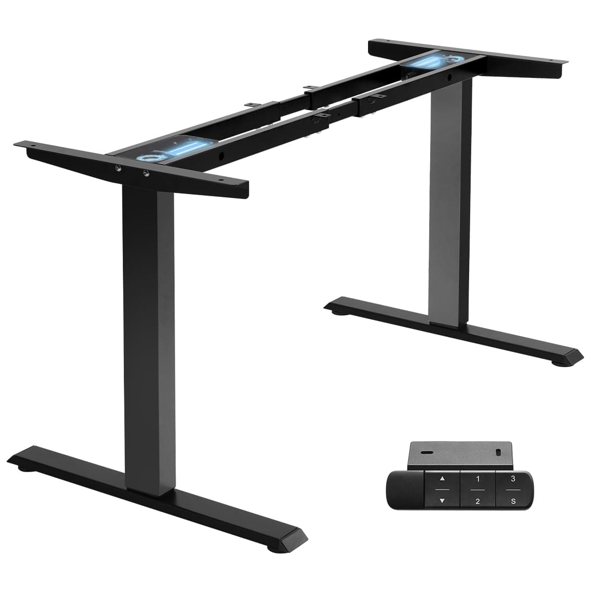 Dual Motor Electric Standing Desk Frame, Height Adjustable Sit Stand Base for Home Office, Fits Table Tops up to 70.8 x 31.5 Inch, 225 lb Capacity (Black, Without Stand)