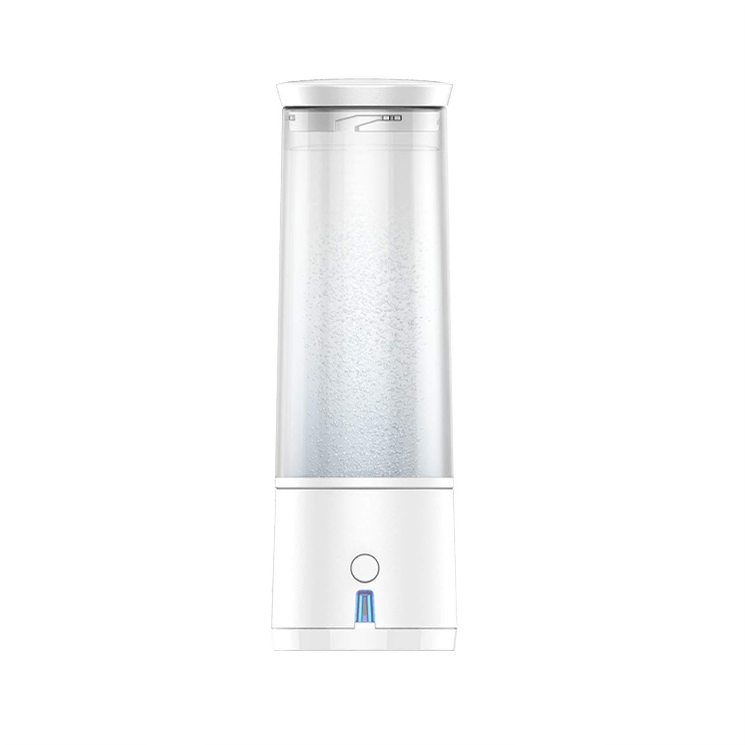 Homeatk Portable Dual-Use Water Bottle SPE/PEM Membrane H2 Rich Hydrogen Water Electrolysis Ionizer Generator USB Rechargeable Removal O3 CL2 Maker Ionizer Sports Bottle White