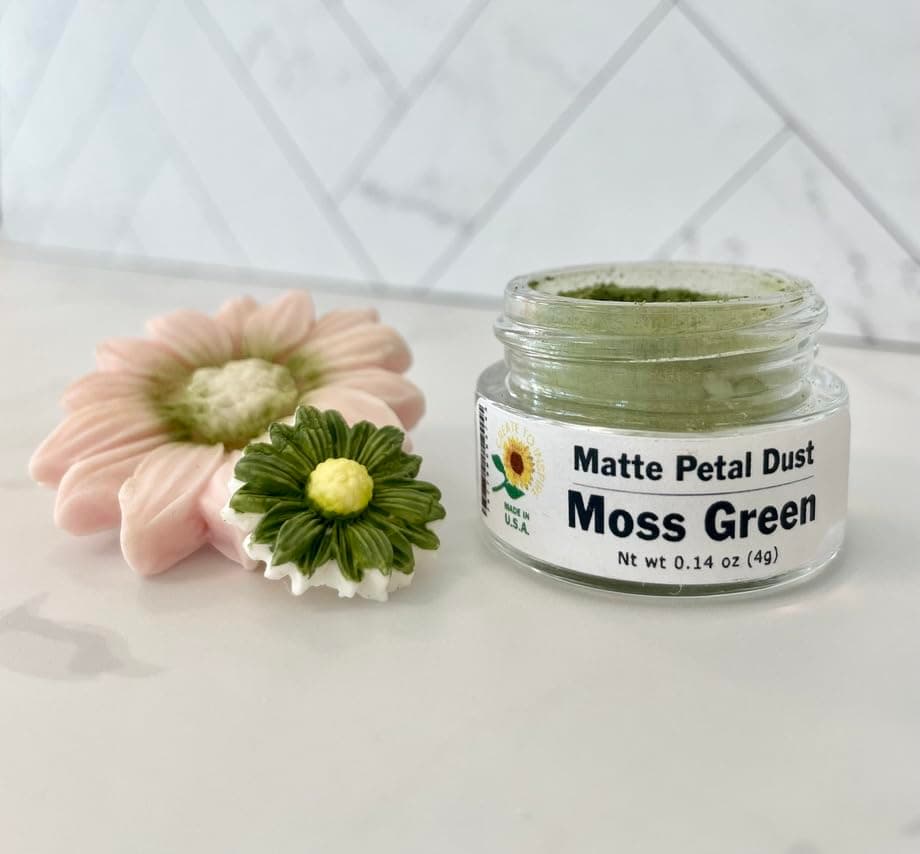 Moss Green Petal Dust Food Color - Premium Gray Matte Powder Cake Accessories for Cake Decoration, Fondant and Gumpaste - 4 Grams Non-Toxic Baking for confectionery