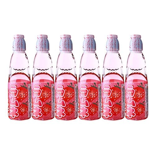 Hatakosen Ramune Soda - Strawberry Flavour 200ml (6 Bottles)