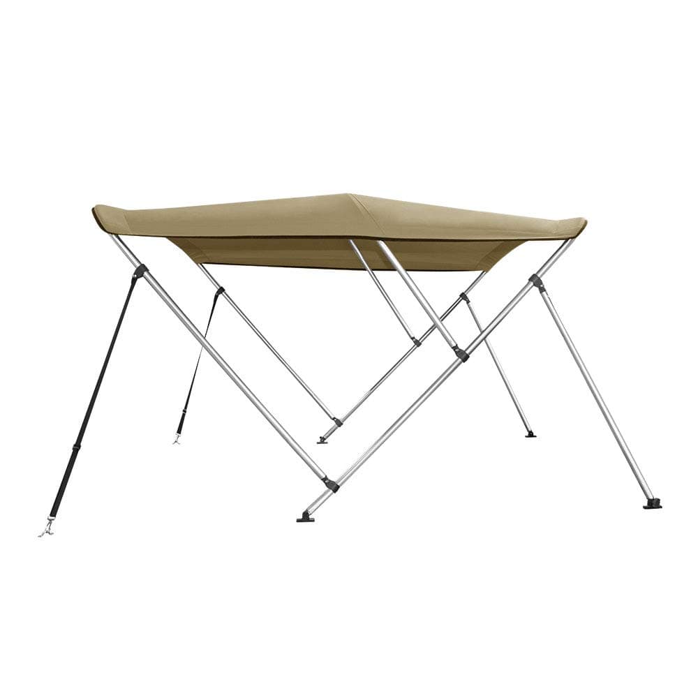 Bimini Tops for Boat Cover 3 Bow 6 ft. Long with Frame Canvas Hardware Kit and Boot 46" High 67" - 72" W 6 ft, Beige