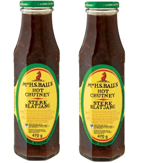 Mrs H.S.Ball's Chutney (Glass) 470g (Hot, 16.6 Ounce (Pack of 2))